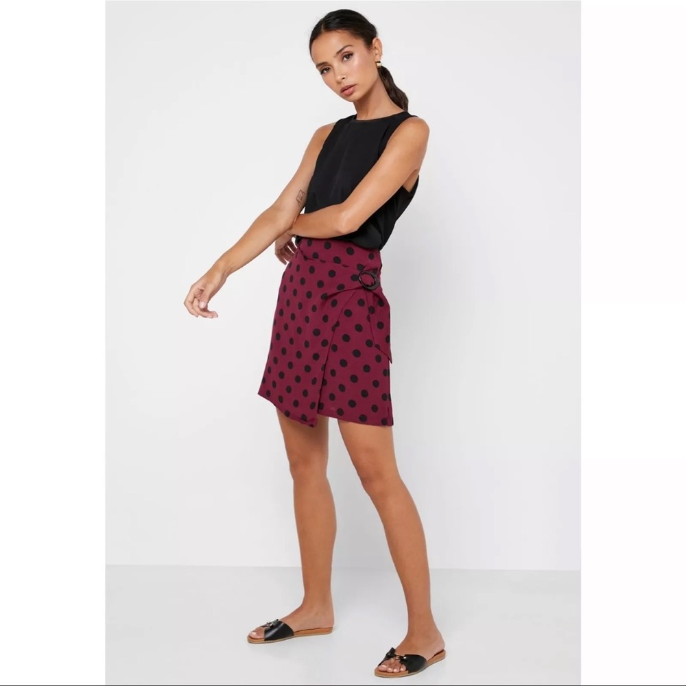 NWT Mango | Polka Dot Wrap Mini Skirt